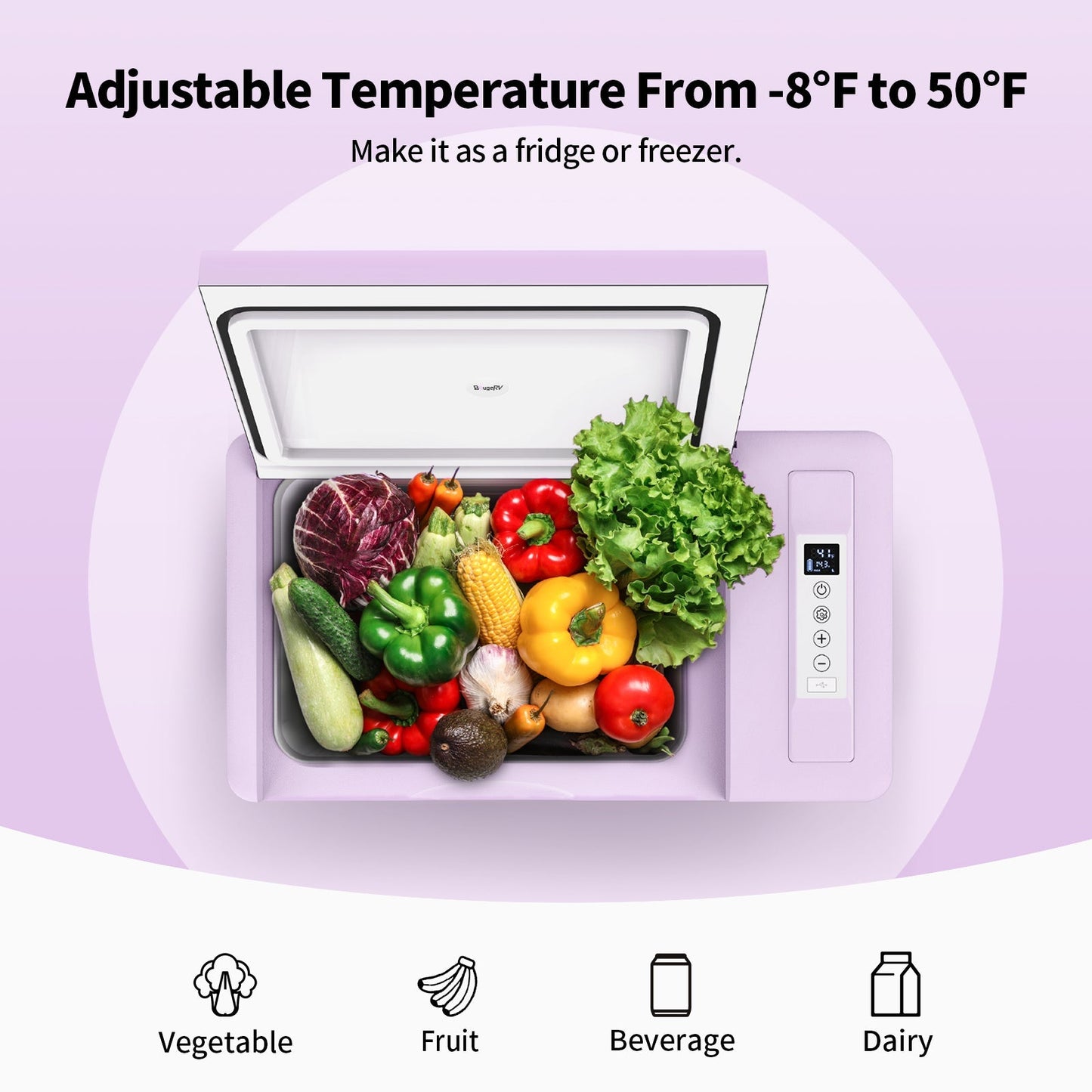 12V 23-Quart Mini Fridge (Purple)