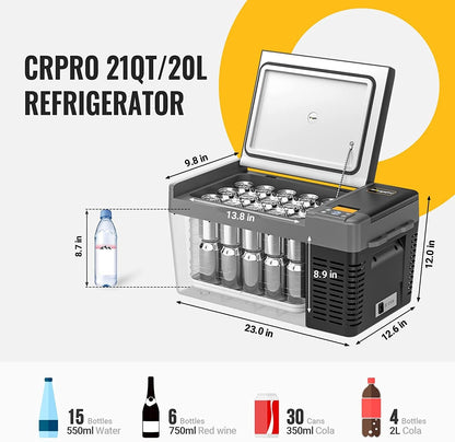 CRPRO20 21 Quart (20L) Portable Refrigerator With 220Wh Power Station