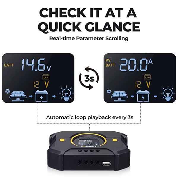 12V/24V Li-ion PWM Solar Charge Controller (Built-in Bluetooth)