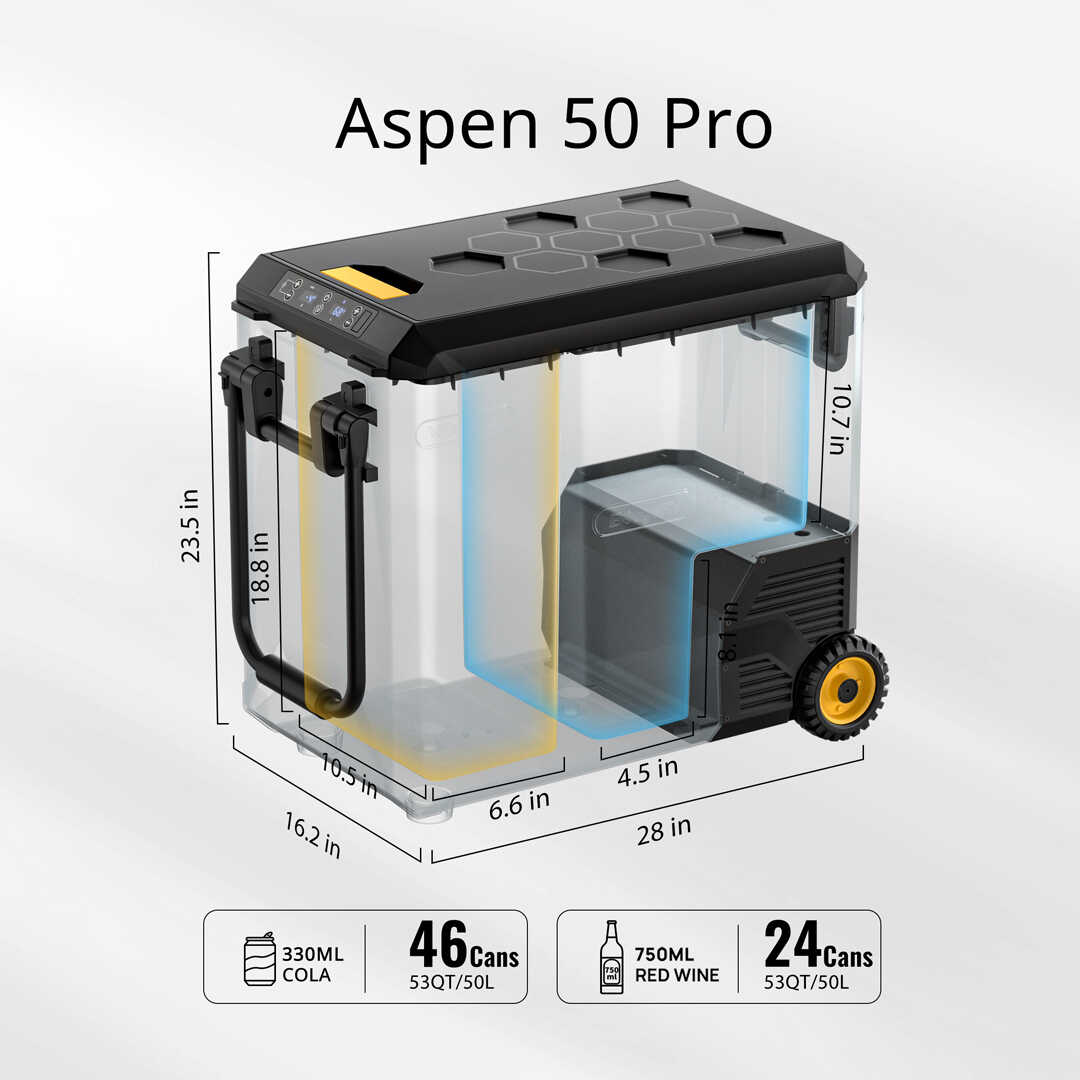 ASPEN50 PRO 12V 53QT/50L IceDrive Portable Fridge with 220Wh Battery