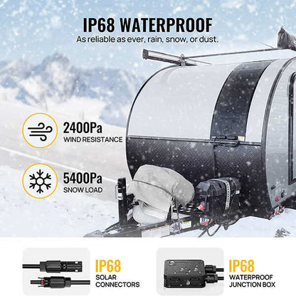 Yuma 100W CIGS Thin-film Flexible Solar Panel with Pre-Punched Holes (Compact Version)