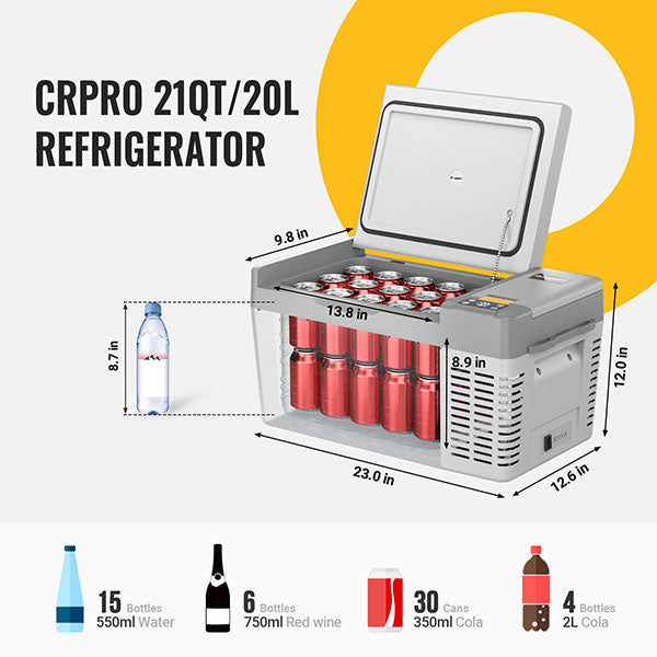 CRPRO20 21 Quart (20L) Car Fridge With 220Wh Power Station