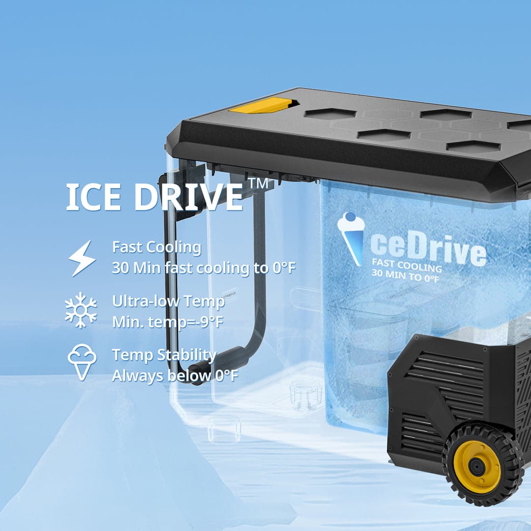ASPEN30 PRO 12V 34QT/30L IceDrive Portable Fridge with 220Wh Battery